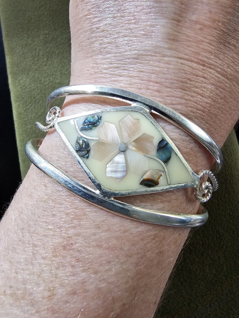 Vintage Alpaca Mexico Silver Cuff Bracelet